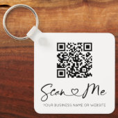 Wit-Sleutelhanger voor hoofdlettertype QR-code Sleutelhanger (Voorkant)