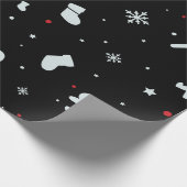 wit sneeuwvlokken kerstpapier cadeaupapier (Hoek)