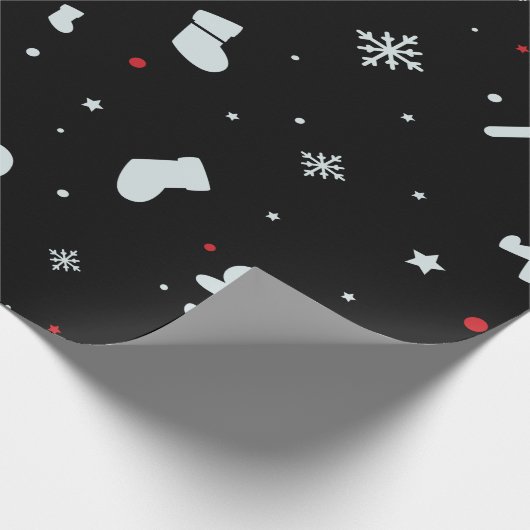 wit sneeuwvlokken kerstpapier cadeaupapier (Hoek)