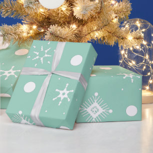 Wit Sneeuwvlokken Patroon Cadeaupapier