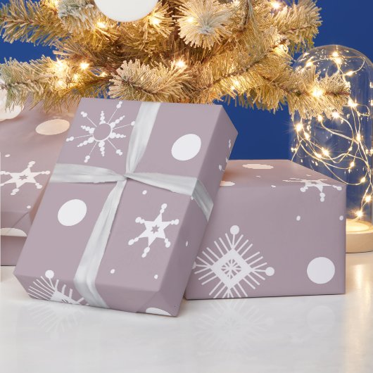 Wit Sneeuwvlokken Patroon Cadeaupapier (Feestdagen)