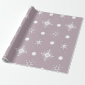 Wit Sneeuwvlokken Patroon Cadeaupapier (Uitgerold)