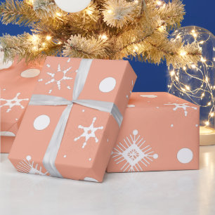 Wit Sneeuwvlokken Patroon Cadeaupapier