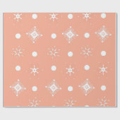 Wit Sneeuwvlokken Patroon Cadeaupapier (Vlak)