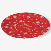 Wit sneeuwvlokpatroon papieren bordje (Gekanteld)