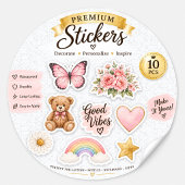 Wit sneeuwvlokpatroon rond sticker