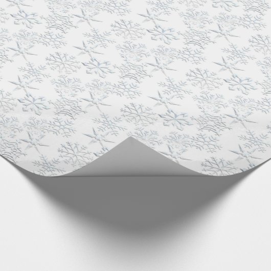 Wit snowflake patroon kerstinpakpapier cadeaupapier (Hoek)
