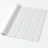 Wit snowflake patroon kerstinpakpapier cadeaupapier (Uitgerold)