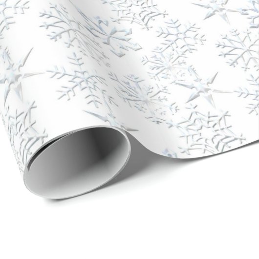 Wit snowflake patroon kerstinpakpapier cadeaupapier (Rol Hoek)