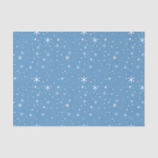  wit Snowflakes patroon op blauw kerstfeest Tissuepapier (Voorkant)