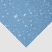 wit Snowflakes patroon op blauw kerstfeest Tissuepapier (Detail)