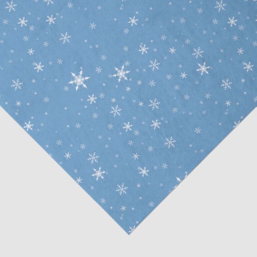  wit Snowflakes patroon op blauw kerstfeest Tissuepapier (Detail)