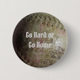 Wit Softbal Beeld Ronde Button 5,7 Cm