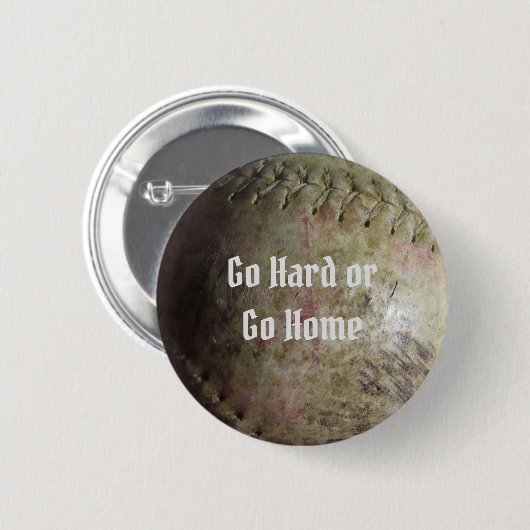 Wit Softbal Beeld Ronde Button 5,7 Cm (Voorkant /achterkant)