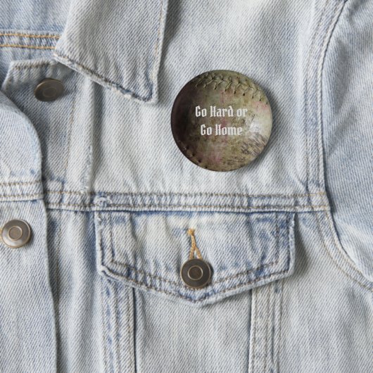 Wit Softbal Beeld Ronde Button 5,7 Cm (In situ)