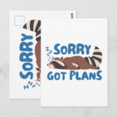 wit sorry heeft plannen grappige wasbeer briefkaart (Voorkant / Achterkant)