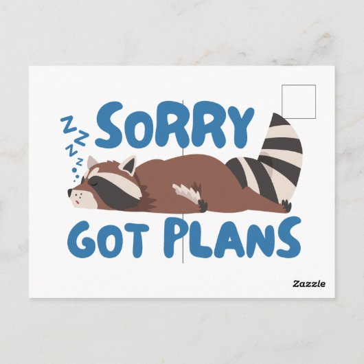 wit sorry heeft plannen grappige wasbeer briefkaart (Achterkant)