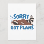 wit sorry heeft plannen grappige wasbeer briefkaart (Voorkant)