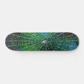 Wit Spinnenweb Abstracte Straatkunst op Zwart Persoonlijk Skateboard (Horizontaal)