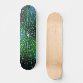 Wit Spinnenweb Abstracte Straatkunst op Zwart Persoonlijk Skateboard (Voorkant)