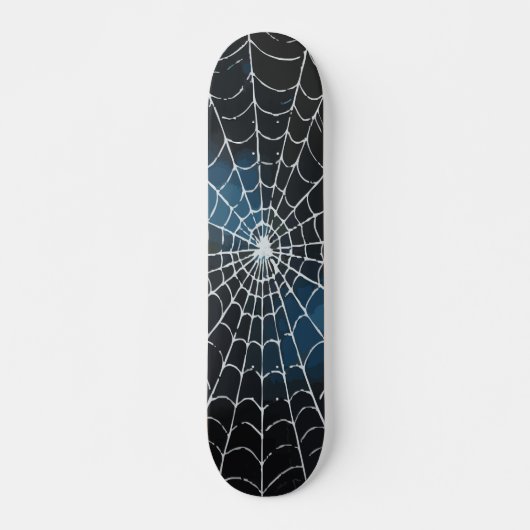 Wit Spinnenweb Verlopen Abstract Ontwerp Persoonlijk Skateboard (Voorkant)