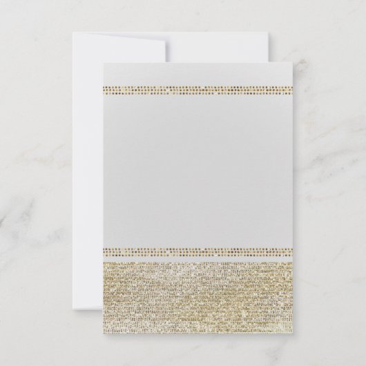 Wit & sprankelend goud glamor chic feest tafelnumm kaart (Achterkant)