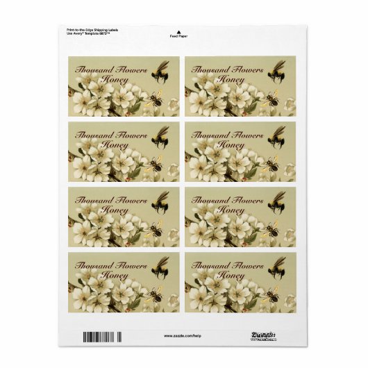 WIT-SPRINGSTROMEN EN HONIEBRAAK, BEEKEEPER ETIKET (Full Sheet)