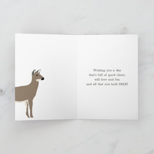 Wit staarthert gepersonaliseerde aangepaste verjaa kaart (Binnen)