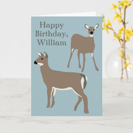 Wit staarthert gepersonaliseerde aangepaste verjaa kaart (Gele Bloem)