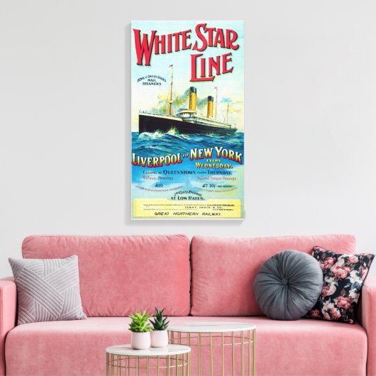 WIT STAR LINE OCEAN MAIL STEAMER CANVAS PRINT (Insitu (Woonkamer))