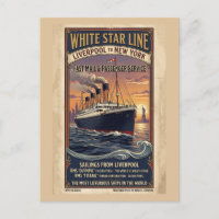 Wit Star Line Olympic & Titanic Poster uit het ver