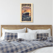 Wit Star Line Olympic & Titanic Poster uit het ver Canvas Afdruk (Insitu (Slaapkamer))