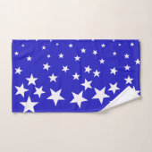 Wit sterpatroon op blauwe achtergrond bad handdoek (Handdoek)