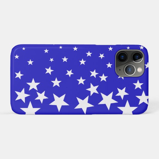 Wit sterpatroon op blauwe achtergrond Case-Mate iPhone case (Achterkant (horizontaal))