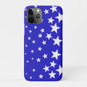 Wit sterpatroon op blauwe achtergrond Case-Mate iPhone case (Achterkant)
