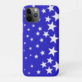 Wit sterpatroon op blauwe achtergrond Case-Mate iPhone case