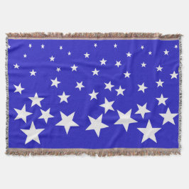 Wit sterpatroon op blauwe achtergrond deken