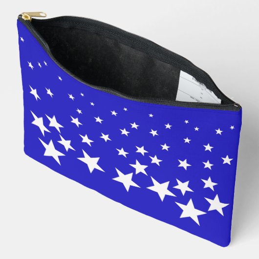 Wit sterpatroon op blauwe achtergrond etui (Open)