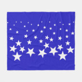 Wit sterpatroon op blauwe achtergrond fleece deken (Voorkant (Horizontaal))