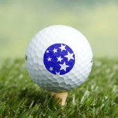 Wit sterpatroon op blauwe achtergrond golfballen (Insitu Shirt)