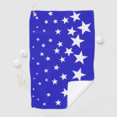 Wit sterpatroon op blauwe achtergrond golfhanddoek (Insitu)