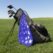 Wit sterpatroon op blauwe achtergrond golfhanddoek (Groen)