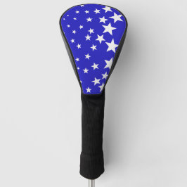 Wit sterpatroon op blauwe achtergrond golfheadcover