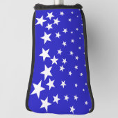 Wit sterpatroon op blauwe achtergrond golfheadcover (Draai 90)