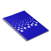 Wit sterpatroon op blauwe achtergrond notitieboek (Rechterzijde)