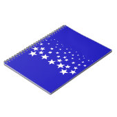 Wit sterpatroon op blauwe achtergrond notitieboek (Linkerzijde)