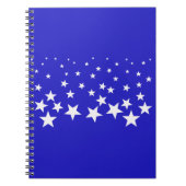 Wit sterpatroon op blauwe achtergrond notitieboek (Voorkant)