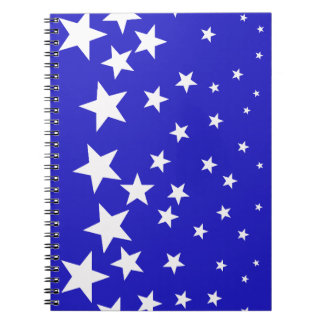 Wit sterpatroon op blauwe achtergrond notitieboek