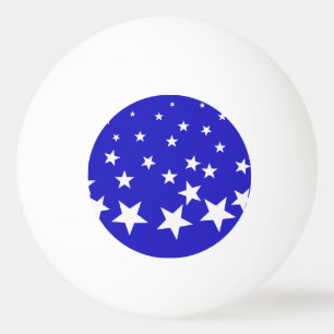 Wit sterpatroon op blauwe achtergrond pingpongbal