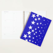 Wit sterpatroon op blauwe achtergrond planner (Display)